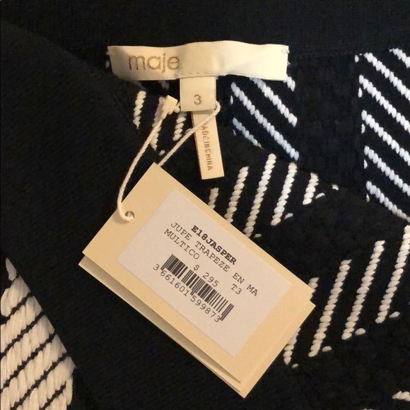 Maje Jasper Knit Trapeze Skirt - Picture 2 of 7